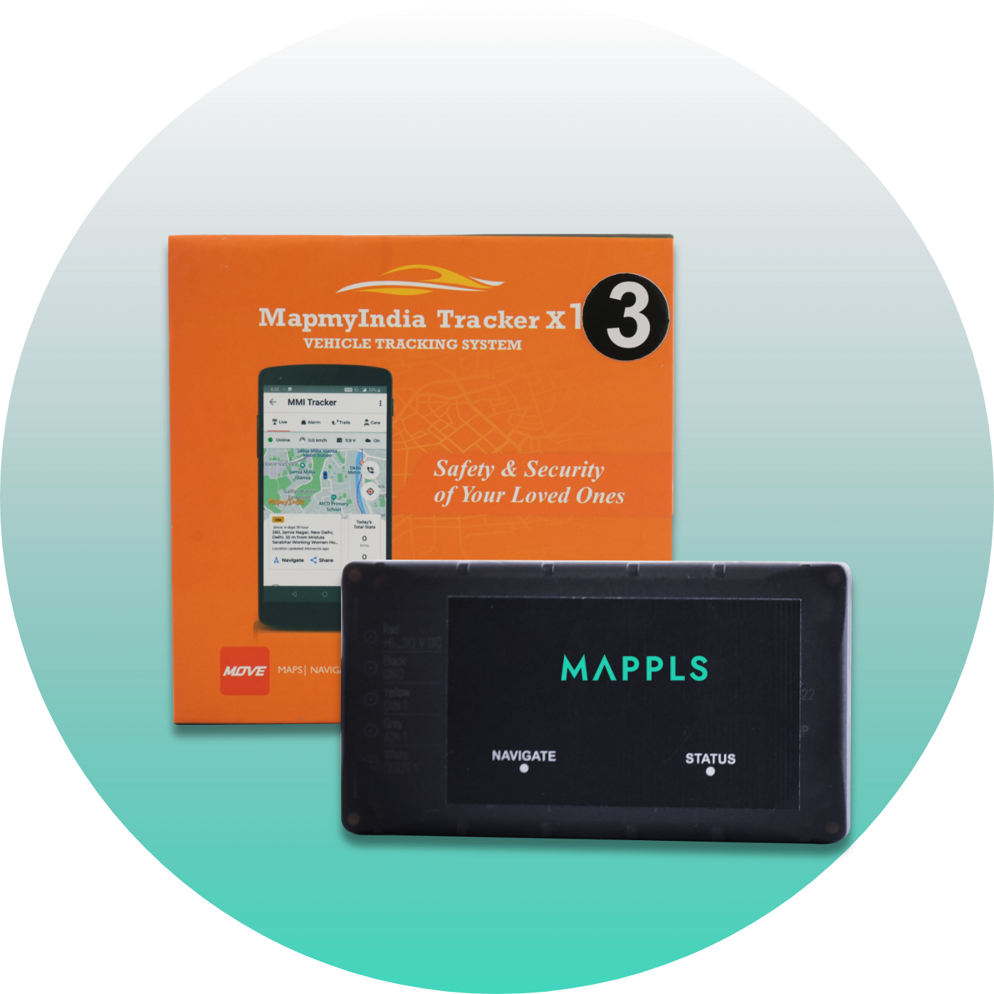 MapmyIndia Mappls Tracker X1 Vehicle Tracking System Deep installed 